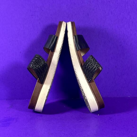 Kensie Women's Black Dustie Double Strap Flat Slide Sandals Shoe Size 7.5 - Picture 6 of 8